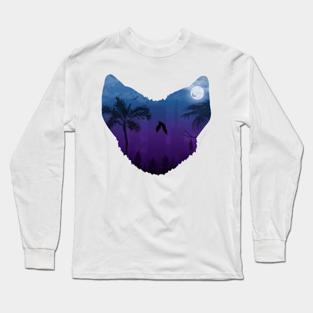 CITY NIGHTLIFE BAT (SILHOUETTE) Long Sleeve T-Shirt by Pioneering Pieces